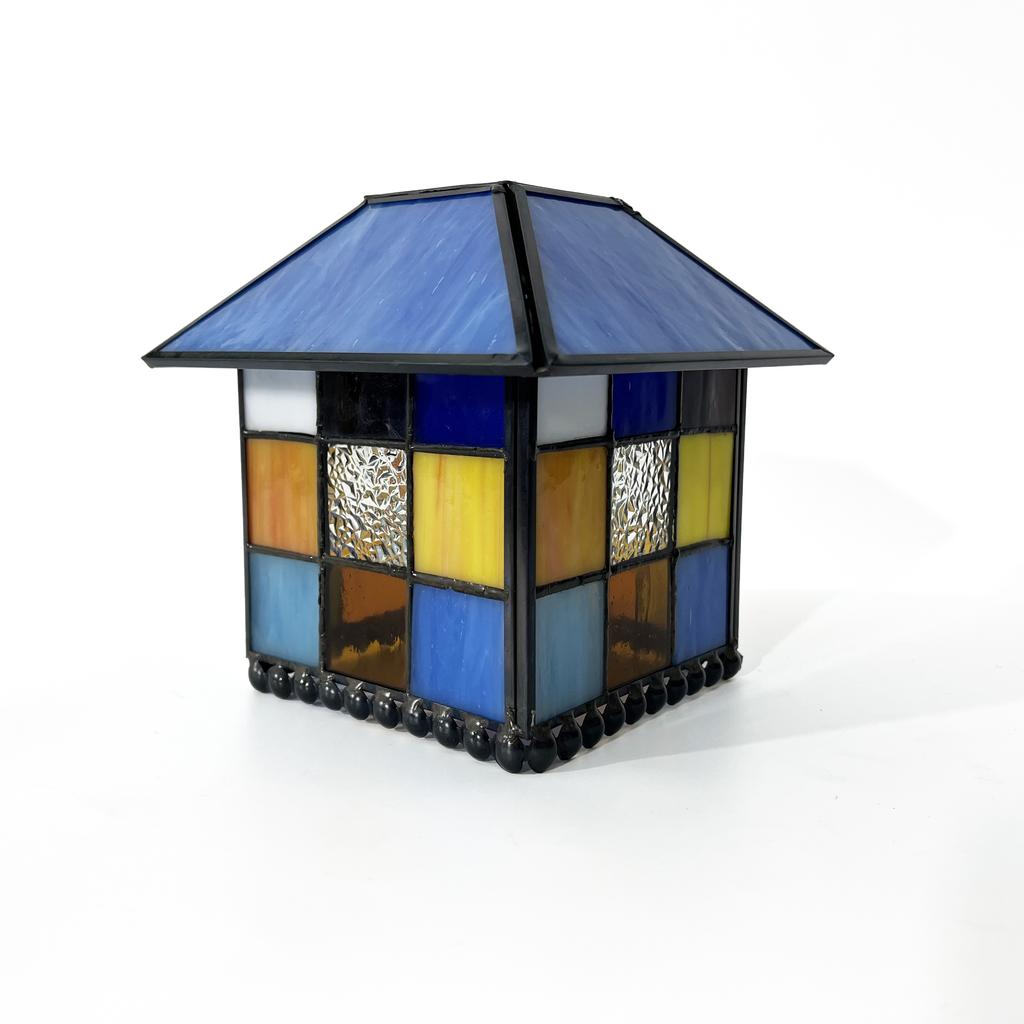 Stained glass square house lampshade, geometric pattern lampshade, wall lamp, chandelier lampshade, replacement lampshade