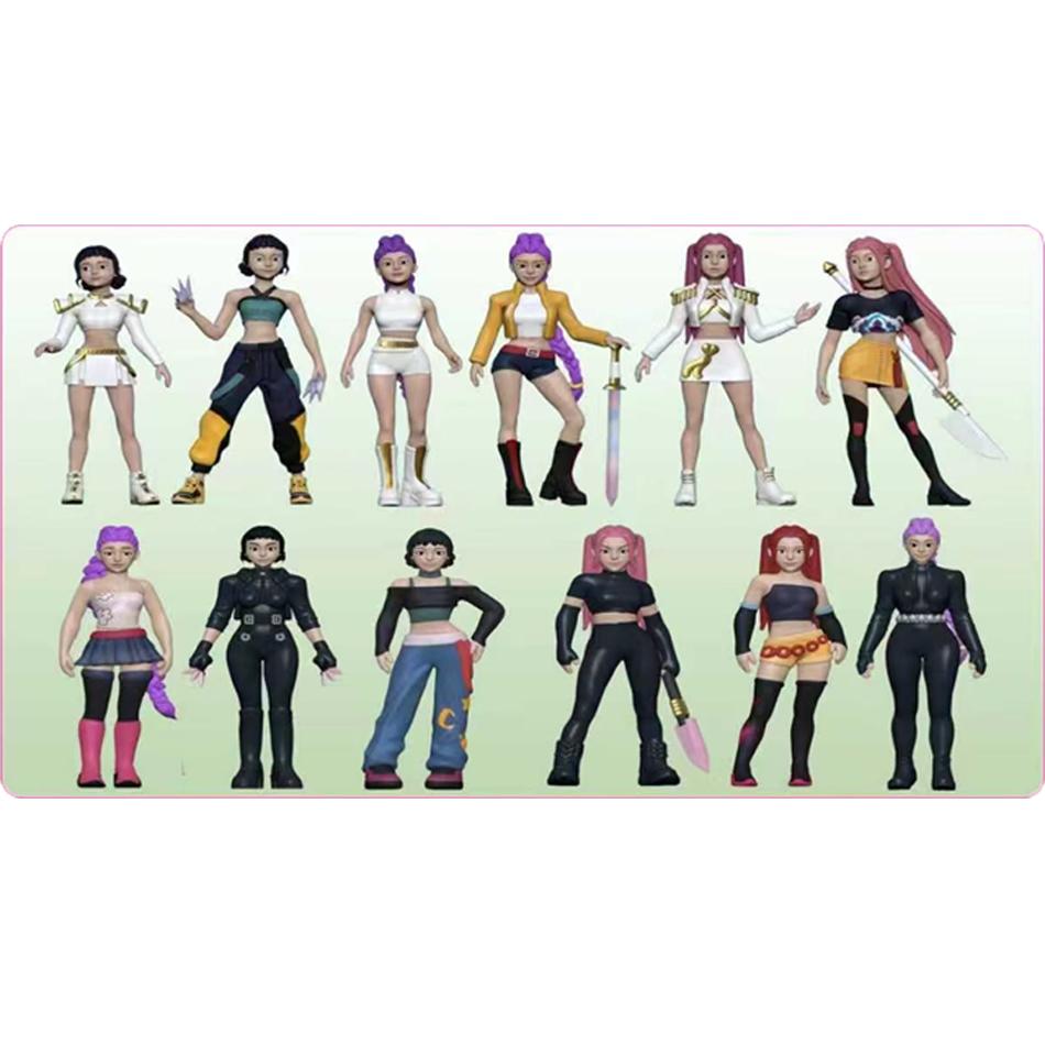 Anime Kpop "Devil Hunter" blind box, detachable fun blind bag, small statue, peripheral model, desktop blind box, decorative gif