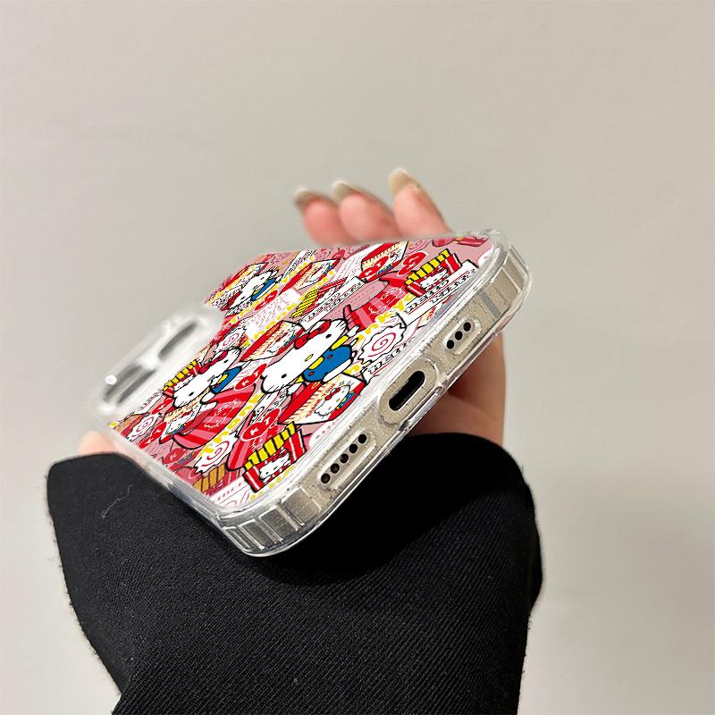 Lively Cheerful Hello Kitty Pompompurin Wireless Charging Case for iPhone 17 Air 16 E 15 14 Plus 13 12 Mini 11 Pro Max Cover
