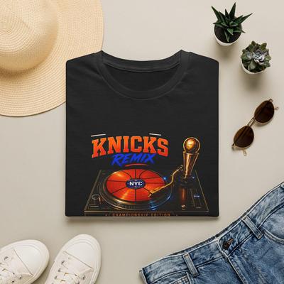 Knicks Remix Turntable Knicks T-and Kids Tshirt | NYC Basketball DJ Vintage