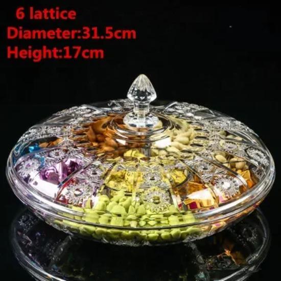 Fruit Basin Dry Candy Dish Sugar Snack Nut Peanut Food Storage Can Box with Cover Plastic Trinket Tray Transparent Acrylic Plate