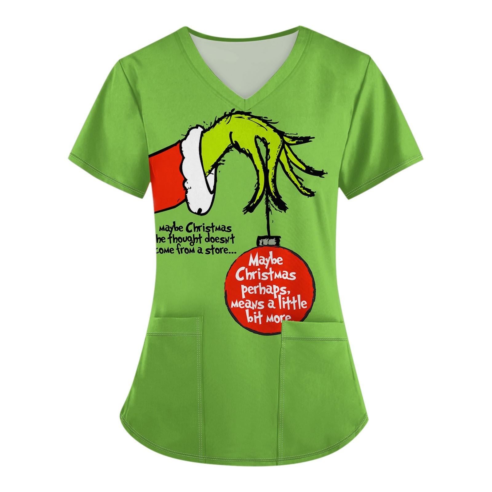 

Женский топ с коротким рукавом и крестом с дефолиацией и V-образным вырезом с карманом и принтом XXXL зелёный