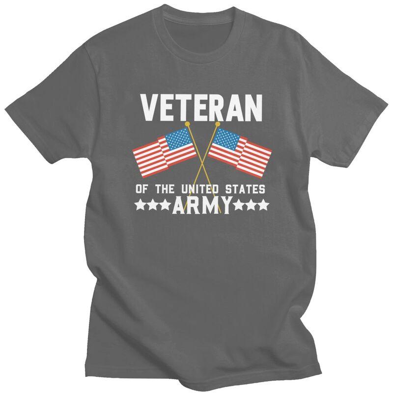 Custom Fashion American Flag US Army Veteran T Shirts Men ShortSleeve Tshirt Casual Tee 100 Cotton Slim Fit Tshirt Merch