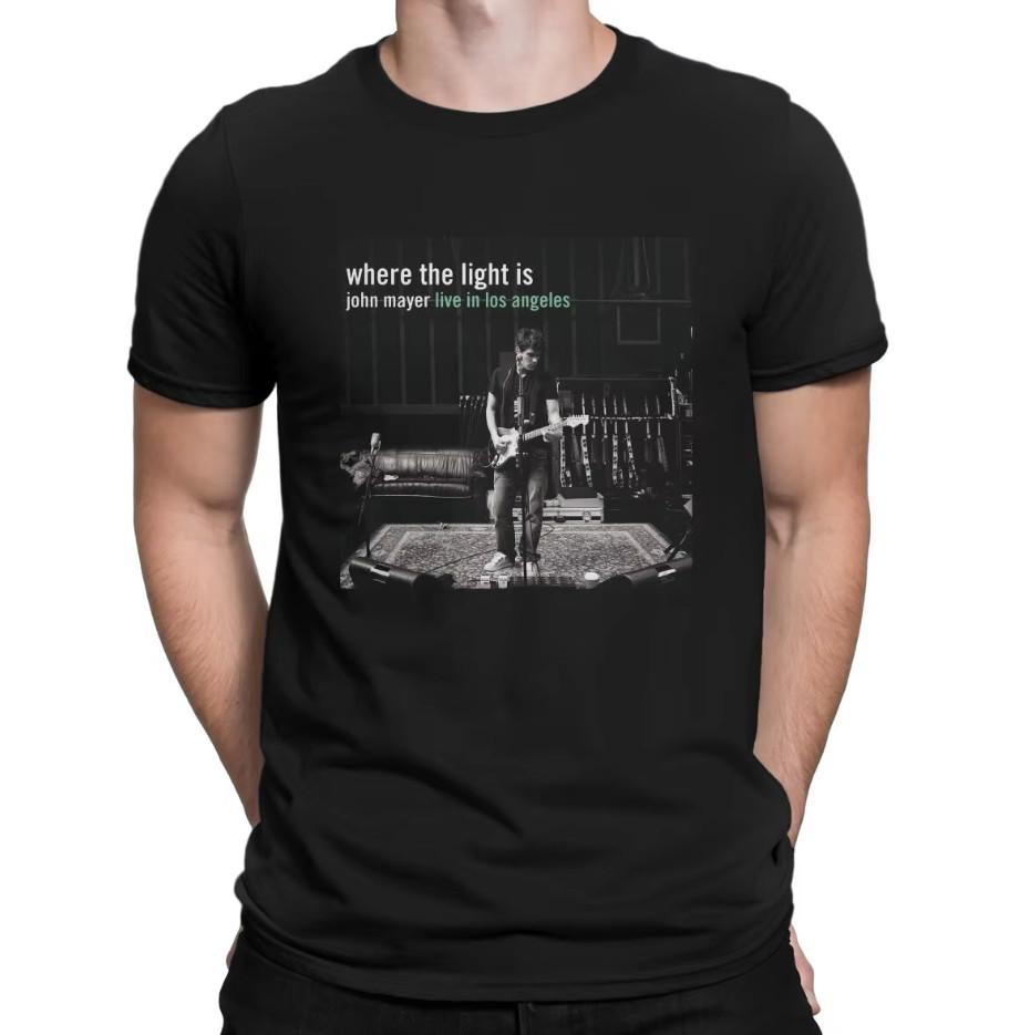 John Mayer Where the Light Is Black and White T-shirt Size S-4XL