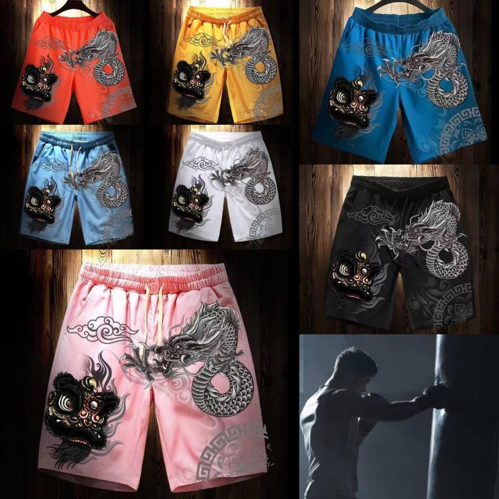 Dragon Lion Chinese Muay Thai Kickboxing Boxing Training Print Shorts Martial Art Boxer Unisex Men Women Kid Pants Fighting Fitness Gym Sport Workout
