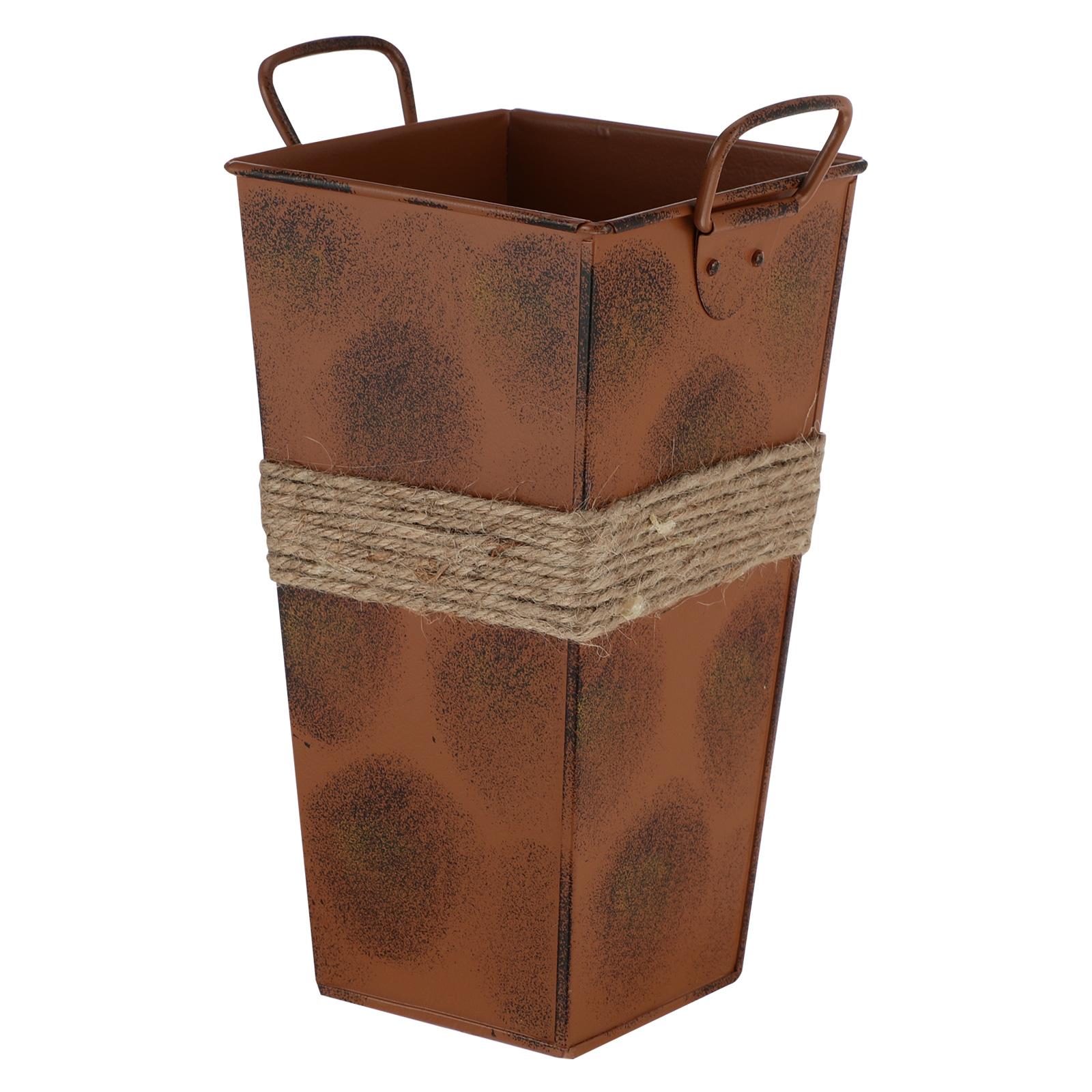 

Террариум оловянное ведро для цветов домашний декор железный французский кувшин ваза контейнер горшки для растений оранжевый