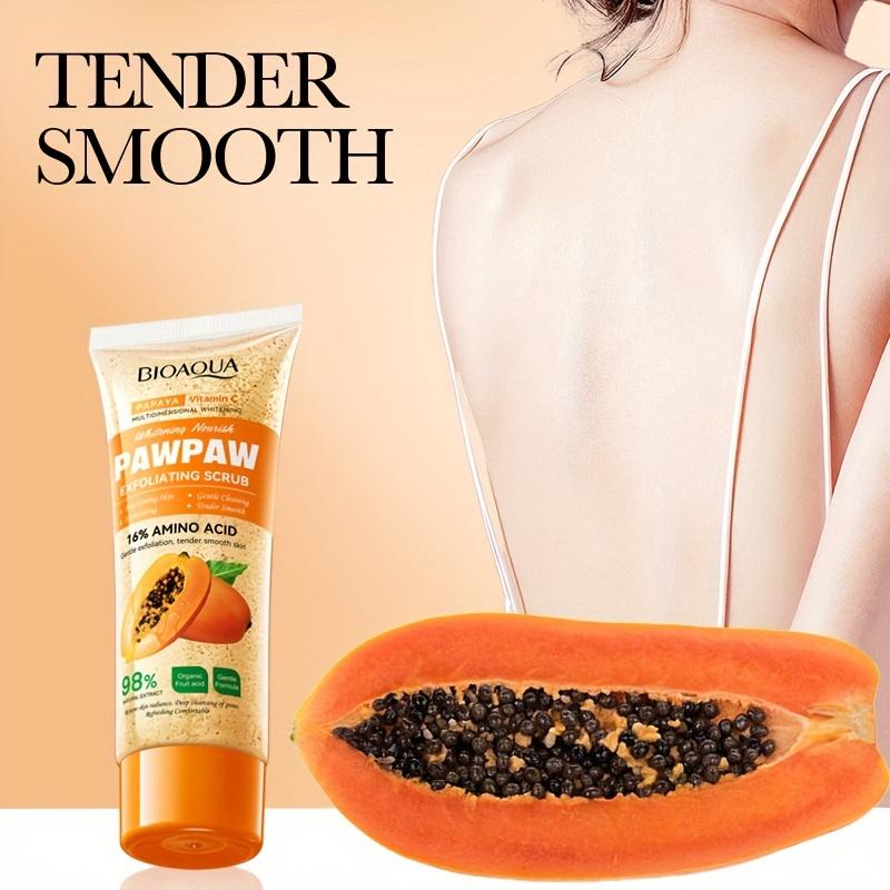 100g BIOAQUA Papaya Vitamin C Exfoliating Scrub Cream - Hypoallergenic, Moisturizing, Physical Exfoliation, Scented with Papaya,  and Deep Cleansing