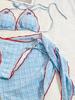 Korean Dongdaemun Plaid Bikini Three-Piece Swimsuit - Sweet and Lovely Style for Women