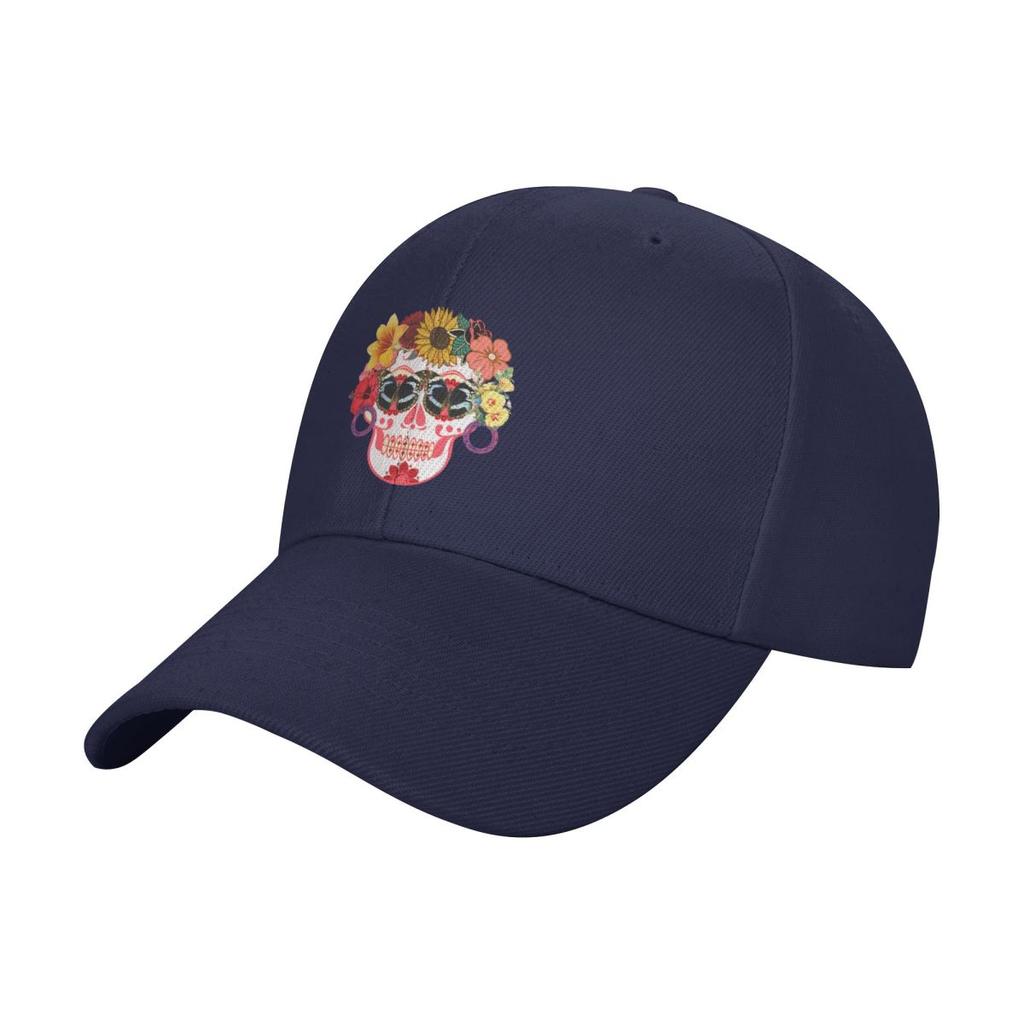 Flowery Sugarskull Dia De Las Muertas Baseball Cap Hat Man For The Sun Tactical Cap Military Tactical Cap Vintage Men Women's