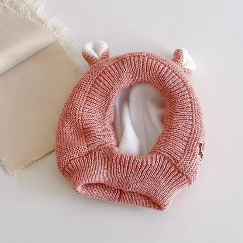 Kids Knitted Hat Winter Plush Hat Children's Cute Ear Hat Baby Ear Protection Hat