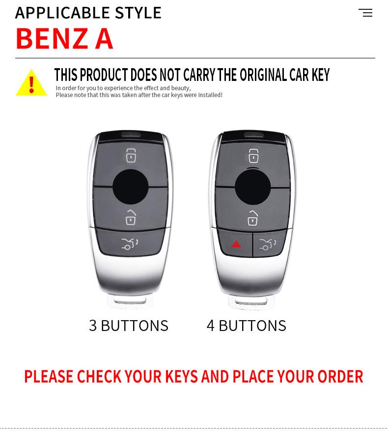 Car Key Case Cover Shell Fob for Mercedes Benz Cla250 Mercedes Benz GLS53 2019 GLS450 Maybach GLS600 2025 AMG C63S GLE 450 2020