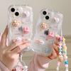 Three Dimensional Doll Suitable for Apple 16pro Rainbow Duck DIY Mobile Phone Case with Bracelet Iphone15 Protective Cover 14