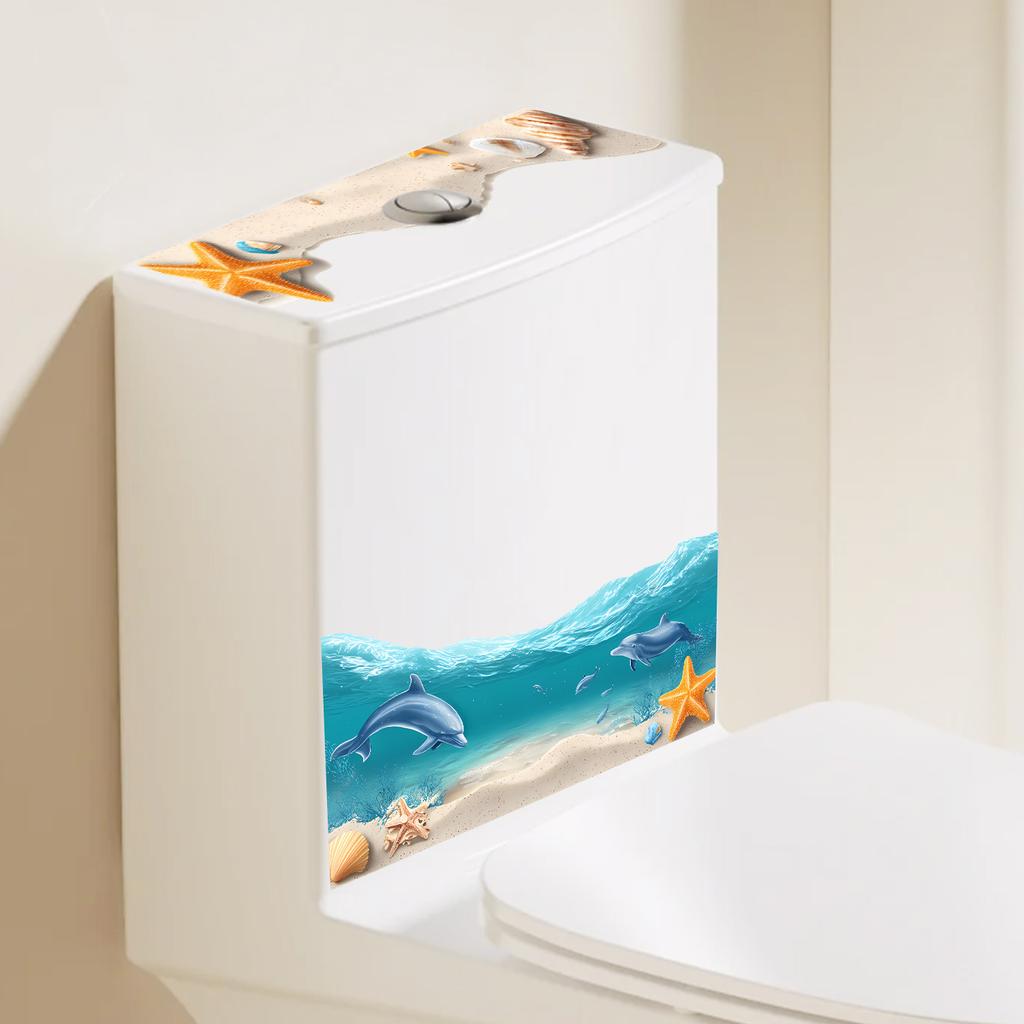Beach Ocean Removable Flip Toilet Waterproof Sticker