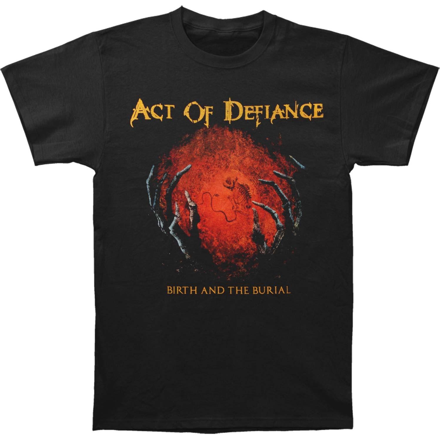 Men s Act Of Defiance Birth And The Burial T-Shirt Mens Womens Tees Top Black XL