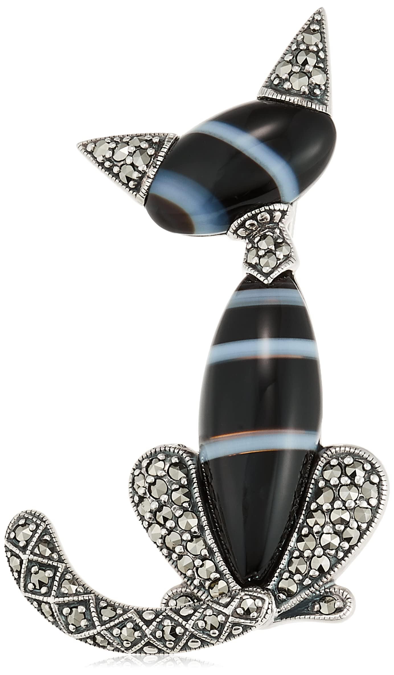 

SV Onyx Malkajit Cat Pendant Brooch & 202C0325-ON