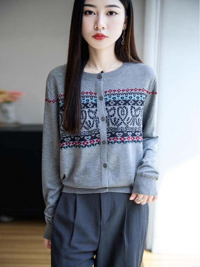 Women's New Jacquard Knit Cardigan Coat - Early Autumn & Spring Fashion Outerwear