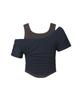 Sekeonmonollogeu Layered Off-Shoulder Set [Navy]_Sewts021Navy