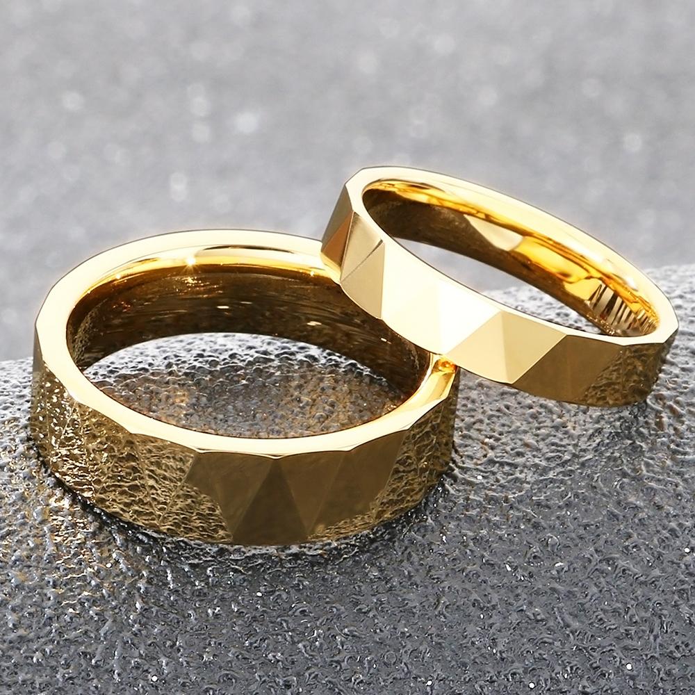 Hard Tungsten Carbide Wedding Rings Band for Couples Men Woman Waterproof Vacuum Plated Engagement Promise Jewelry Gifts