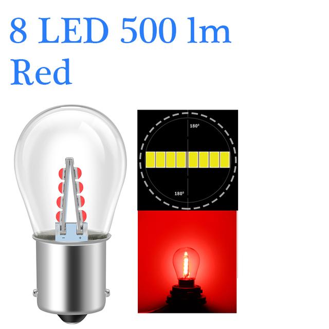 8 /16 3030 Chips Led P21w Ba15s Car Light S25 1156 Auto Vehicle Reverse Turning Signal Bulb Lamp Drl White 6000k 12v 24v