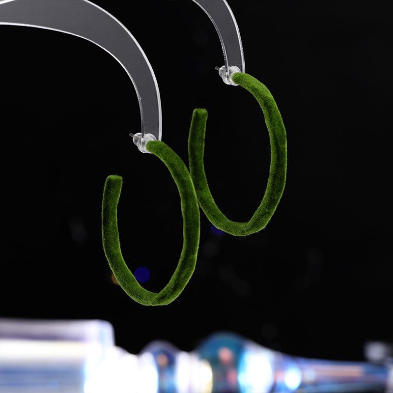 

Большие круглые серьги Ankola из красного бархата, серебряные серьги-иглы 925 пробы, стильные серьги премиум-класса