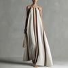 European and American Style Striped Suspender Dress Women's Summer Loose Beach Dress Vacation Style Fashion