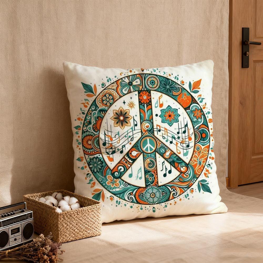 Kissenbezug luxuriös Home-Office, Sofa dekorativ Mehrgrößen Auto-Sitzkissen, Kissenbezüge Friedenszeichen Blume Ölmalerei
