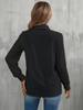 Chemise à manches longues pour femme avec col à volants, bordure champignon et design multi-boutons – Style européen et américain 2026