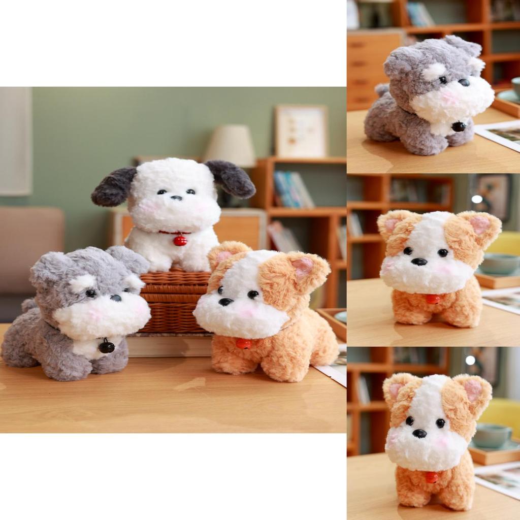 Cute Puppy Plush Toy Realistic Dog Design Soft Short Fur For Kids Birthday Gift