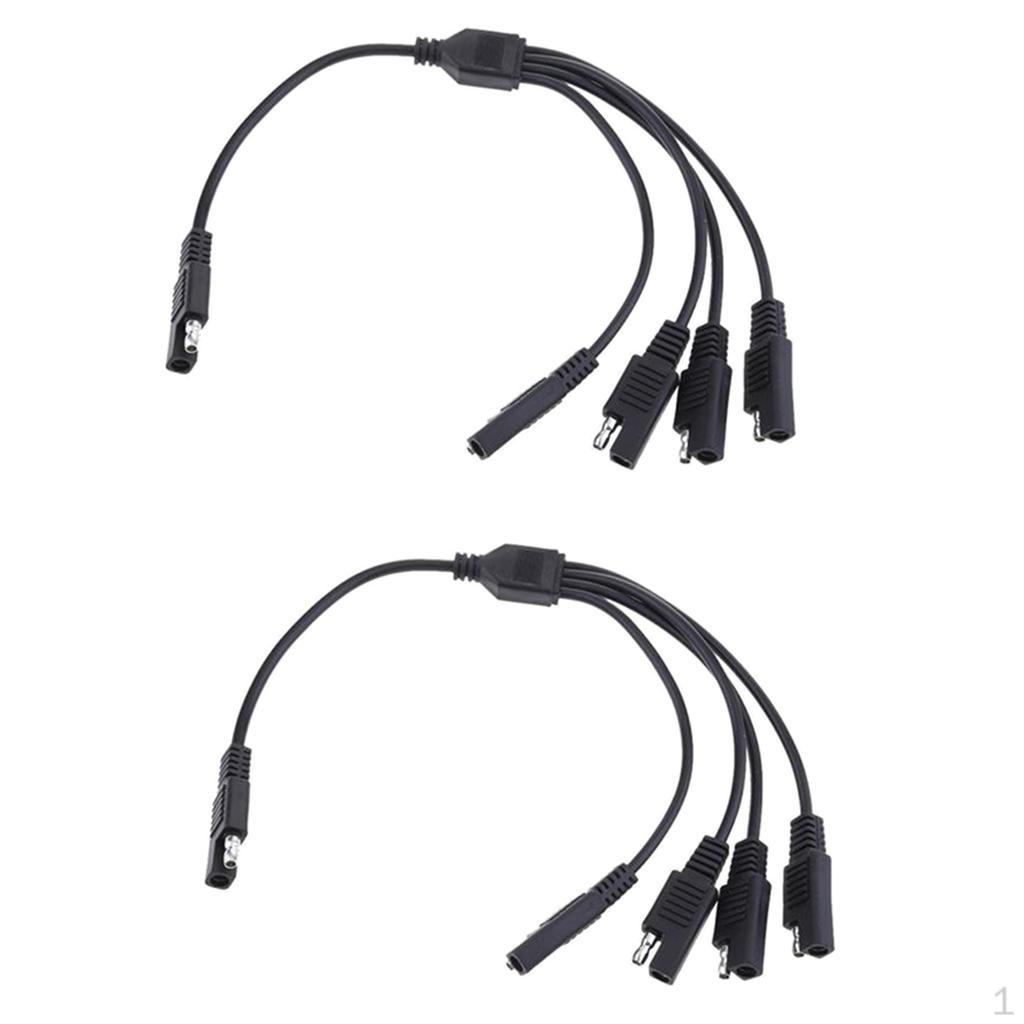 2x 18AWG Solar 1 To 4 SAE Plug Extension Adapters Cables