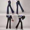 Women Trouser Flared Style High Waist Solid Colors Elastic Formal Long Stretch Office Lady Trouser for Office