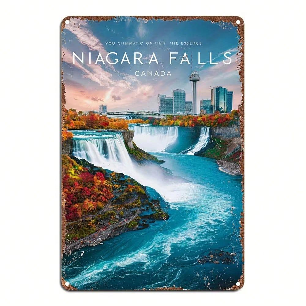 Vintage Niagara Falls Aluminum Tin Sign Retro Metal Poster Wall Art