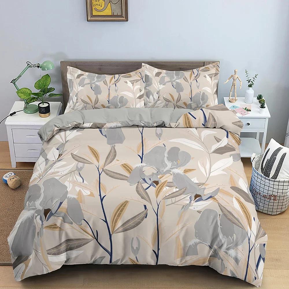 Modern Bedding Set Floral Pattern Duvet Cover Bedroom 3D Comforter Covers Single Twin King Size Quilt Cover Home Textile 2/3PCS