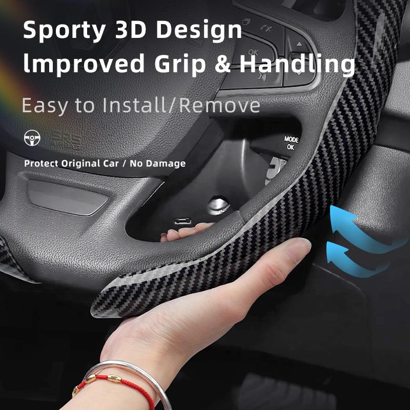 Geeignet für Renault Lenkradabdeckung mit Carbonfaser-Textur, zum Aufstecken, wellenförmiges Sportdesign, Schutzschale, Kardian Emb