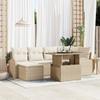 VidaXL 7-Piece Garden Sofa Set with Cushions Beige Poly Rattan 3348677