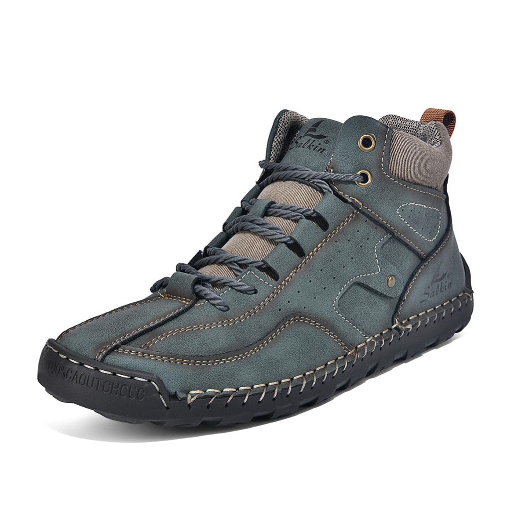 Men's Shoes Classical Vintage Soft Skin-friendly Feeling Frosted Genuine Leather Business Ankle Boots Handmade Casual Boots