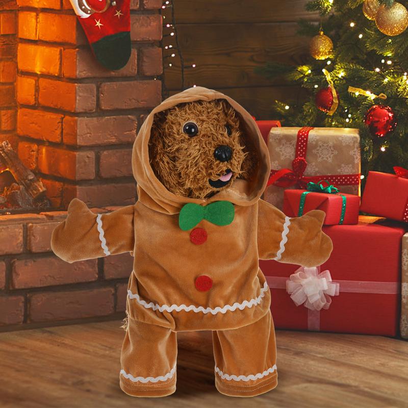 Haustier Lebkuchenmann Hoodie Weiches Welpenkostüm Hoodie Lebkuchenmann Haustier Welpe Katze Aufsteh-Kostüm Für Katzen Hunde Welpen Haustiere