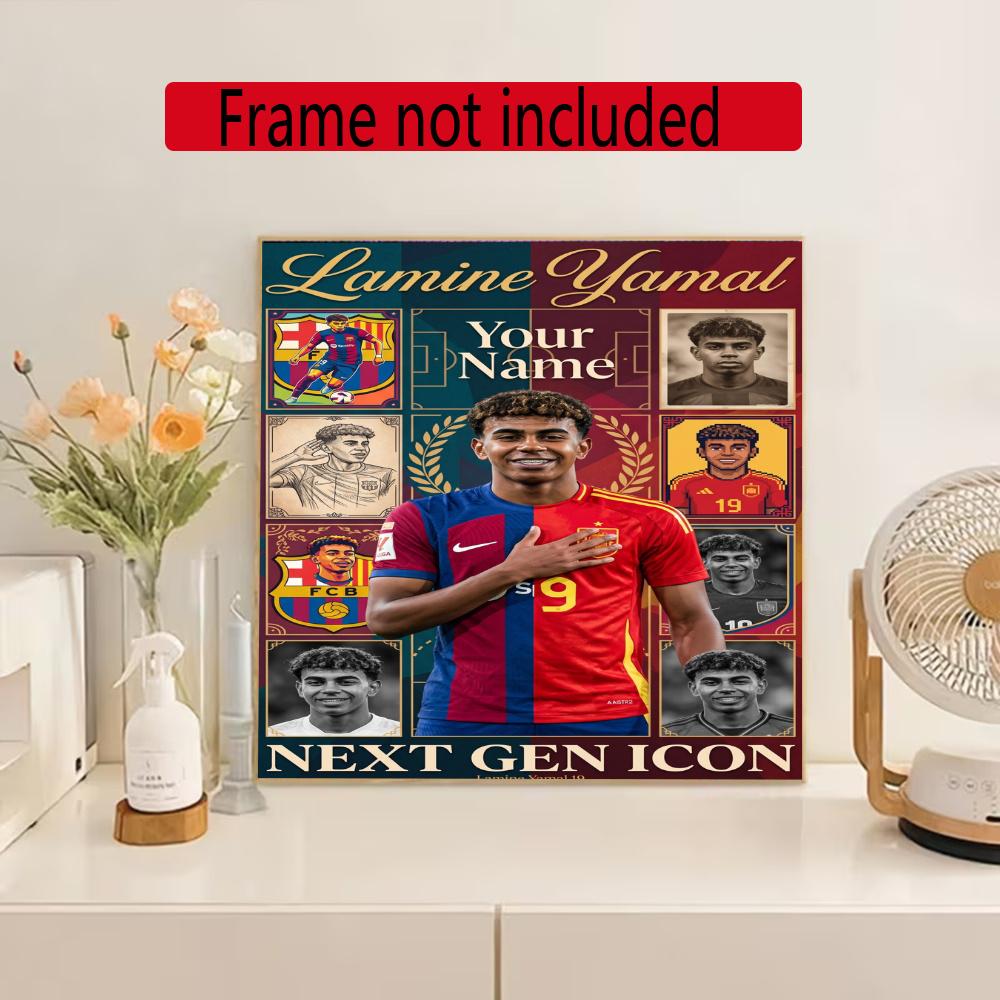 Lamin Yamal Customize Your Name Diamond Painting Round Diamond Rhinestones Mosaic Diamond Embroidery Wall Paintings Rhinestones Gift Frameless
