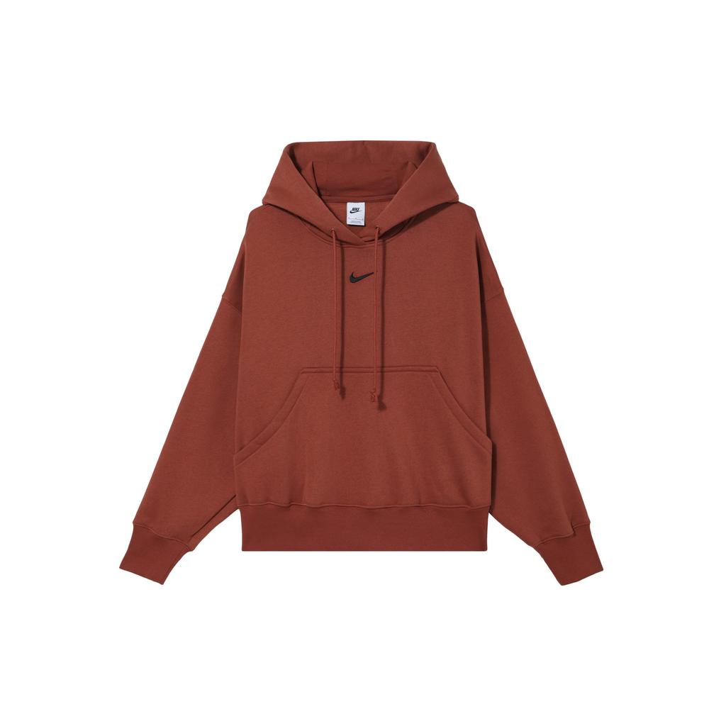 Nike Sweatshirts Women's Dark Orange Hooded Moderate Regular (Unisex) Sweatshirts DQ5859 832