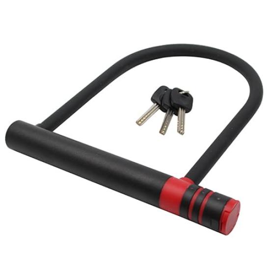 TORUNA08 Wide for 145mm with Fits Big Scooters and Mopeds U-Lock Motorcycles, Wide, Black, Key,