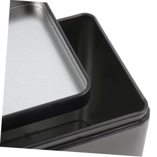 OFFSCH Metal Tea Canister, Black, Square, Tea Canister, Storage Container, Coffee Can, Airtight, Small, Square, Tea Canister, Tea Can, Snack Can, Iron