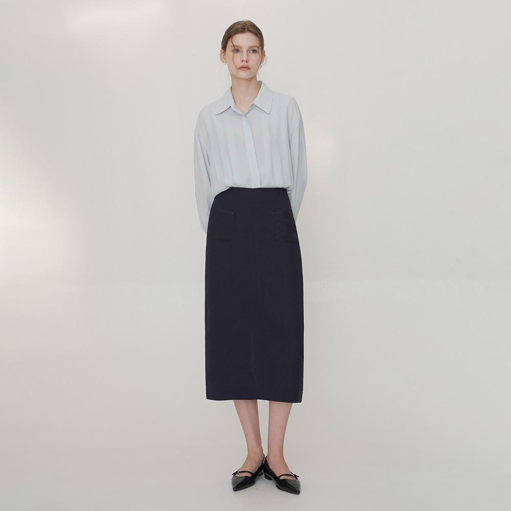 Mommet Alessi Pocket H-Line Skirt Deep Navy