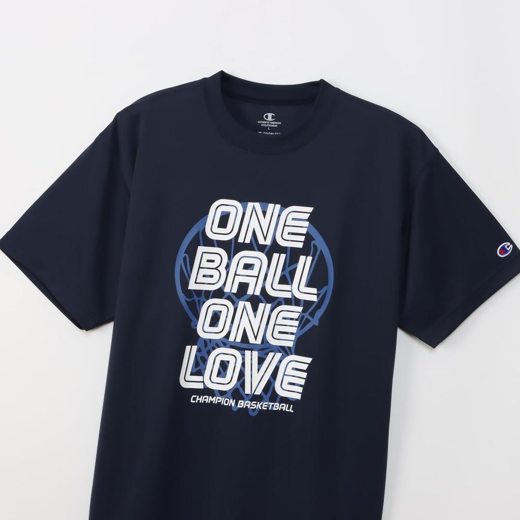 Champion short crew quick graphic short sleeve navy T-shirt, sleeve, neck, antibacterial, deodorizing, drying, print, T-shirt, basketball, C3-ZB314,