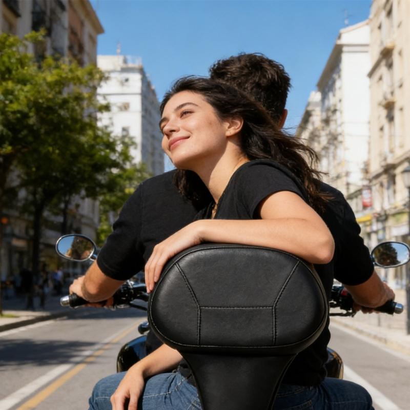 Pack of 1 Adjustable Motorcycle Driver and Backrest with Enhances Lumbar Support for Long Ride Comforts Including Mounting Hardware and Durable