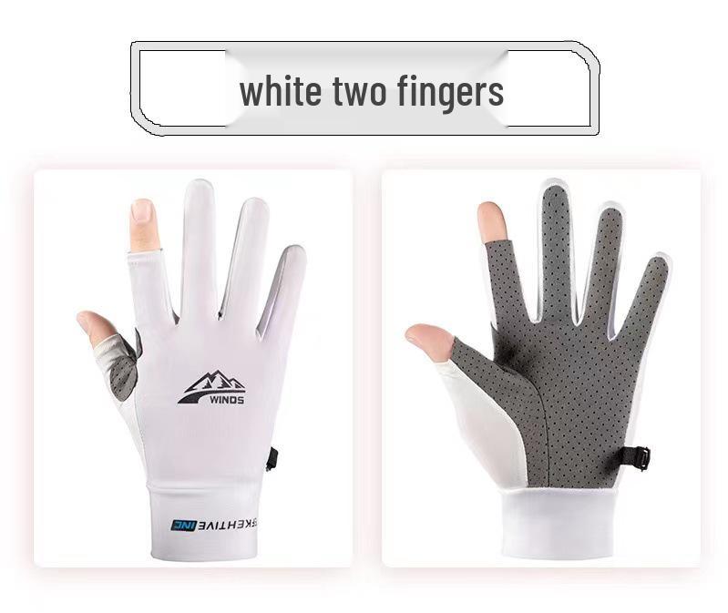 Bezprsté rukavice z ledového hedvábí - Unisex, Tenké, Protiskluzové, Chránící před sluncem pro letní cyklistiku, řízení a rybaření