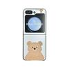 For Samsung Galaxy Z Flip 6 5 4 3 Case Z Flip6 ZFlip6 Cartoon Panda Bracelet Electroplated Silver Shockproof Back Cover