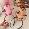 Ratatouille Mouse Head Hairband Capybara Funny Plush Hair Hoop Halloween Decor Capibara Women Hair Band Makeup Headdress Hairpin