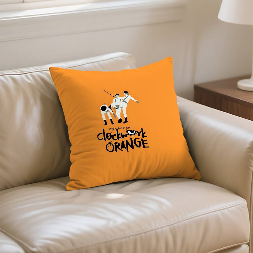 Uhrwerk Orange Kissenbezug Dekokissenbezug Nordischer Vintage-Stil Kissenbezüge Wohnzimmer Sofa Couch Sitz