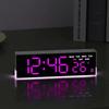 USB-betrieben Digitaler Wecker mit Weißem Stimmungslicht TEMP Wochentag 2 Alarme DST Tischuhr 3 Helligkeitsstufen 12/24H LED-Uhr