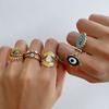 European and American Fashion Devil's Eye Titanium Steel Plated 18K Gold Ring Niche Original Design High-End Jewelry That Does Not Fade