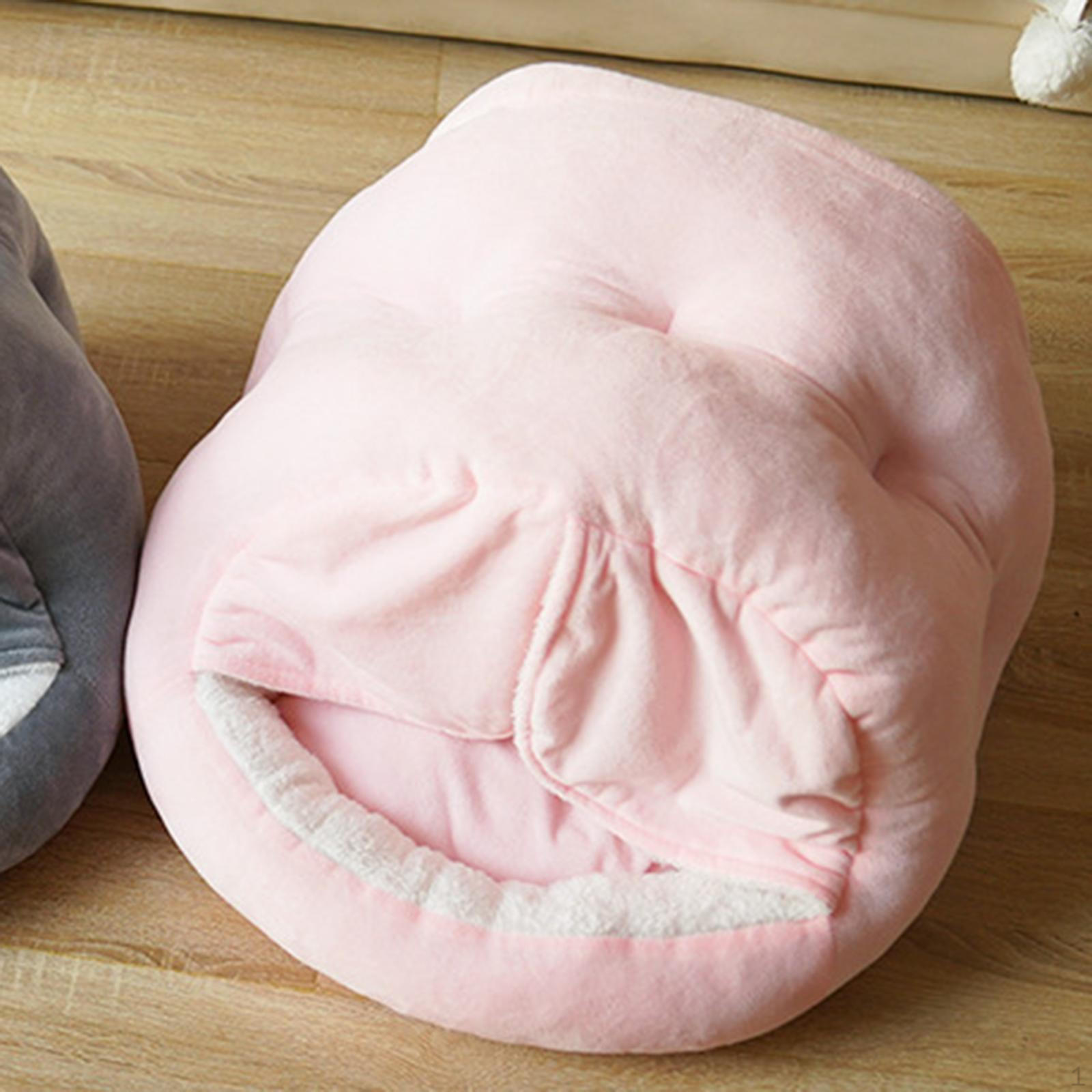 

Уютная кровать для домашних животных с дверью, самонагревающаяся моющаяся утолщенная кровать для кошек и собак, розовый